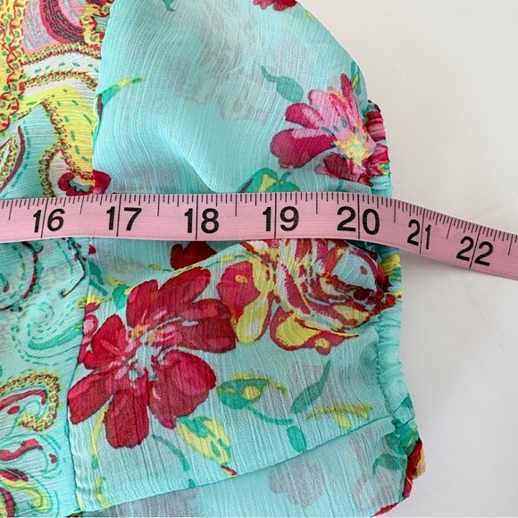 Figueroa & Flower Multicolor Paisley Sheer 3/4 Sleeve Blouse - Picture 14 of 14